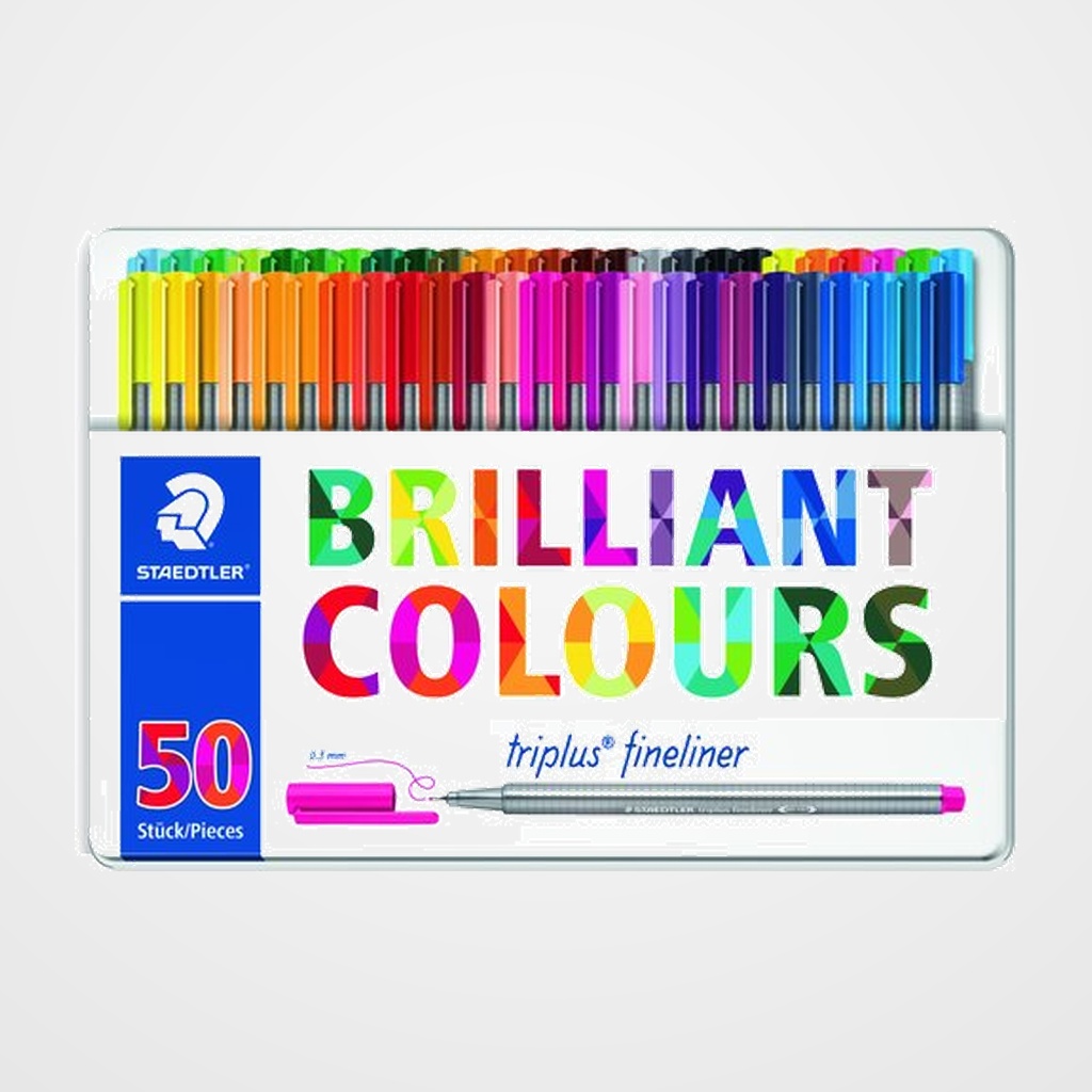 ROTULADOR FIBRA STAEDTLER  334 TRIPLUS FINELINER BOX de 50