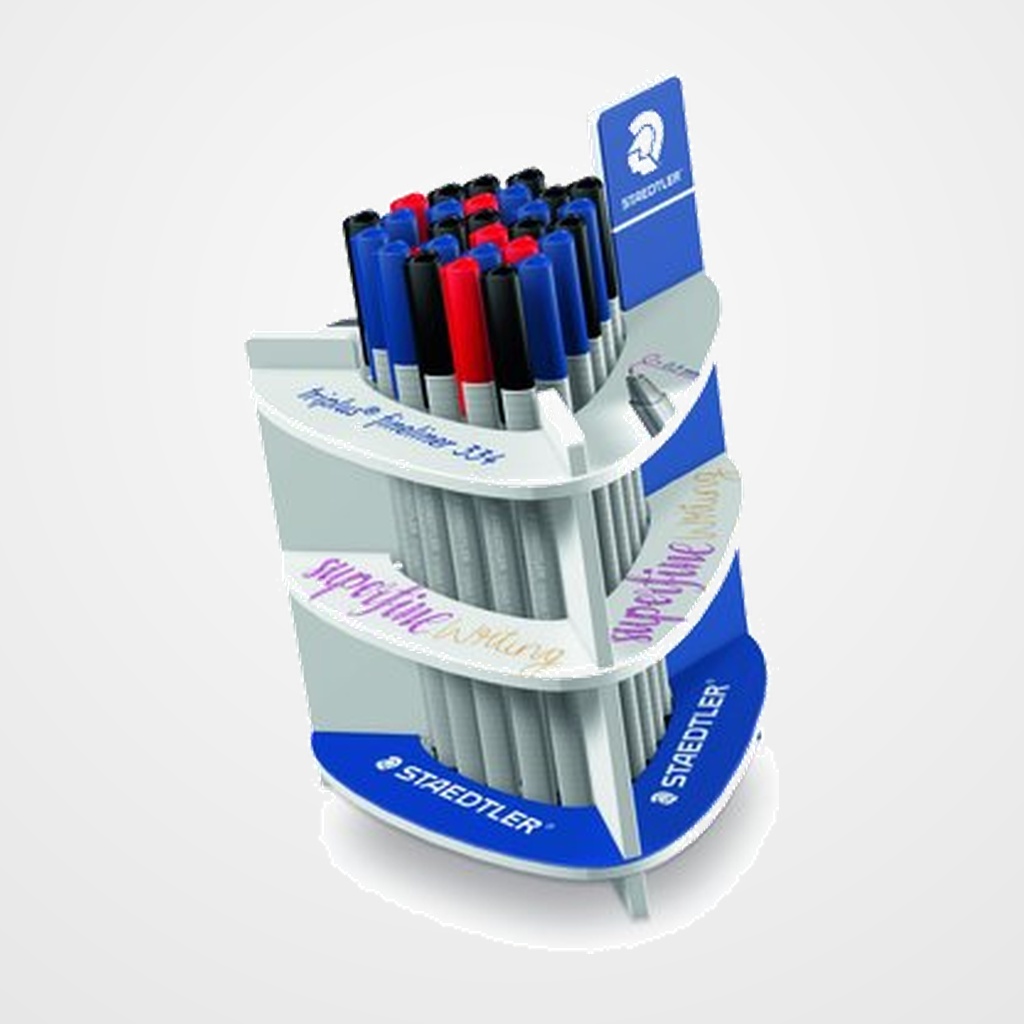 ROTULADOR FIBRA STAEDTLER  334 TRIPLUS FINELINER EXPOSITOR de 30