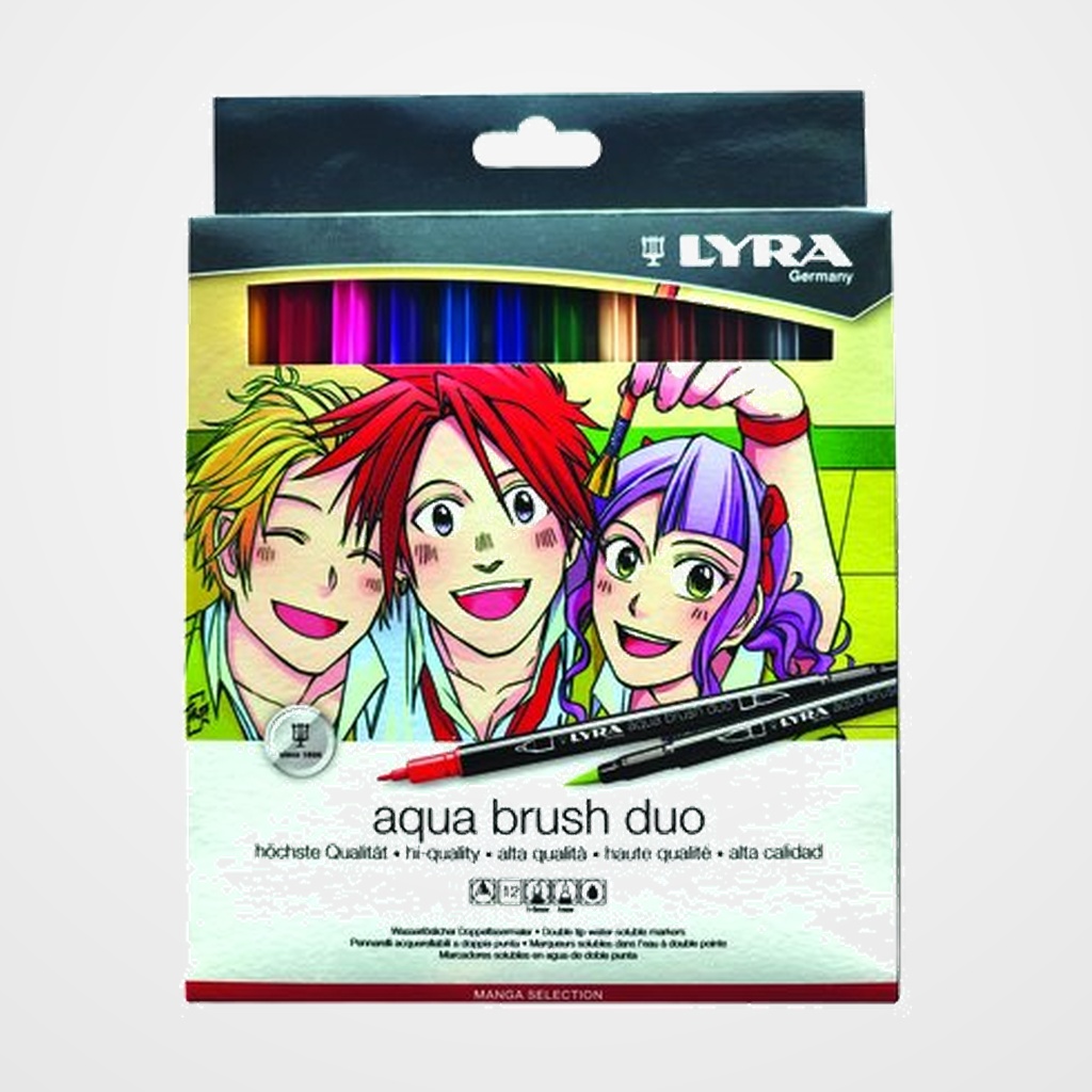 ROTULADOR LYRA AQUA BRUSH DUO MANGA ESTUCHE de 12