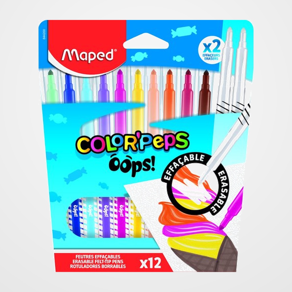 ROTULADOR MAPED COLOR PEPS BORRABLE ESTUCHE de 12