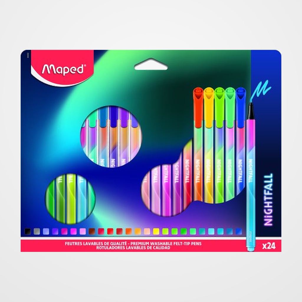 ROTULADOR MAPED NIGHTFALL ESTUCHE 24
