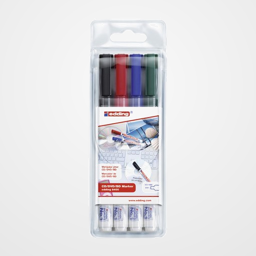 ROTULADOR PERMANENTE EDDING 8400 para CD CAJA de 4