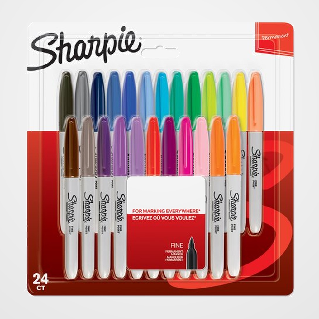 ROTULADOR PERMANENTE SHARPIE FINE SURTIDO BLISTER de 24