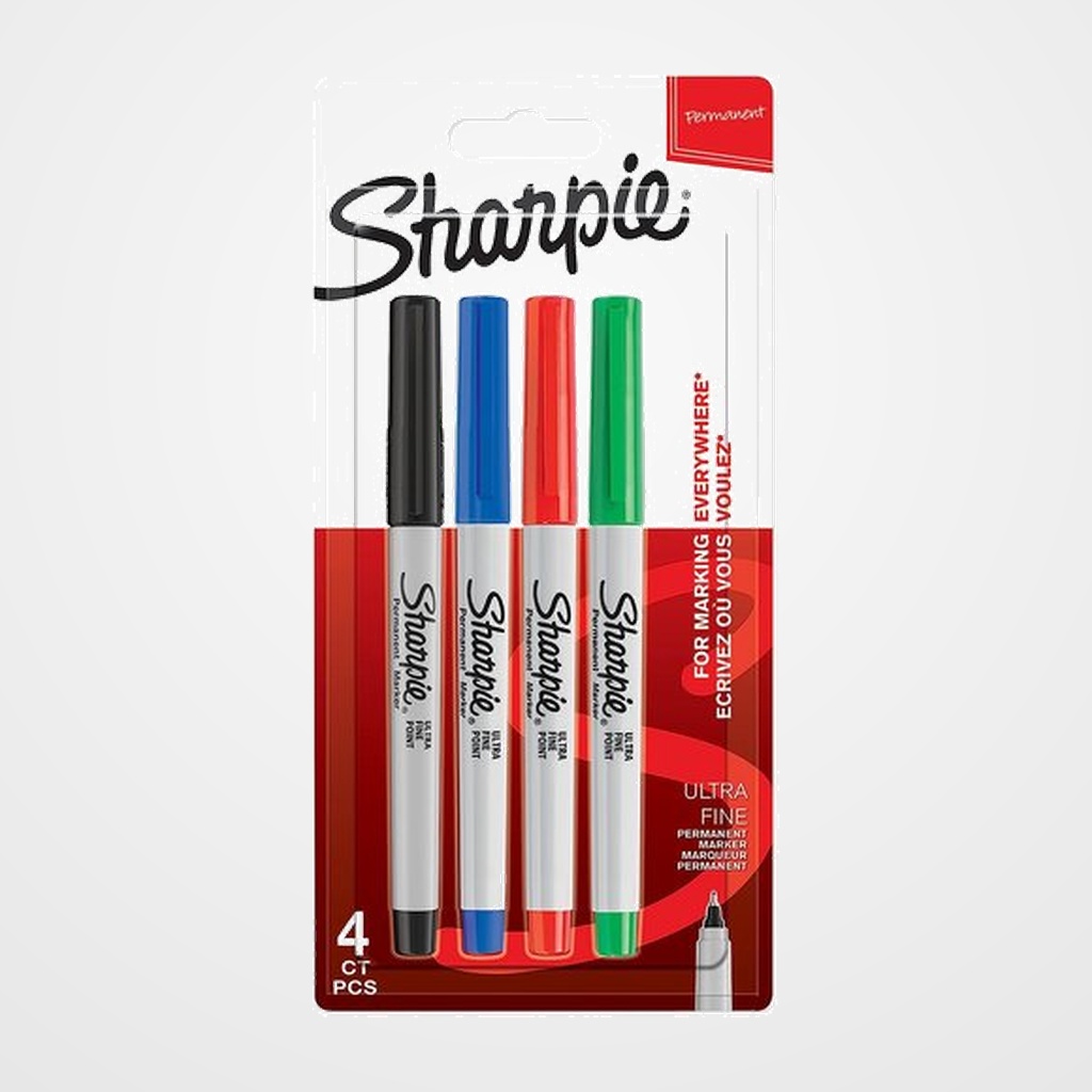ROTULADOR PERMANENTE SHARPIE ULTRA FINE BLISTER DE 4