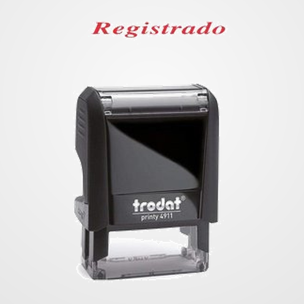 SELLO ent.AUT. TRODAT PRINTY 4911 F (38x14 mm.)  REGISTRADO  TINTA ROJA