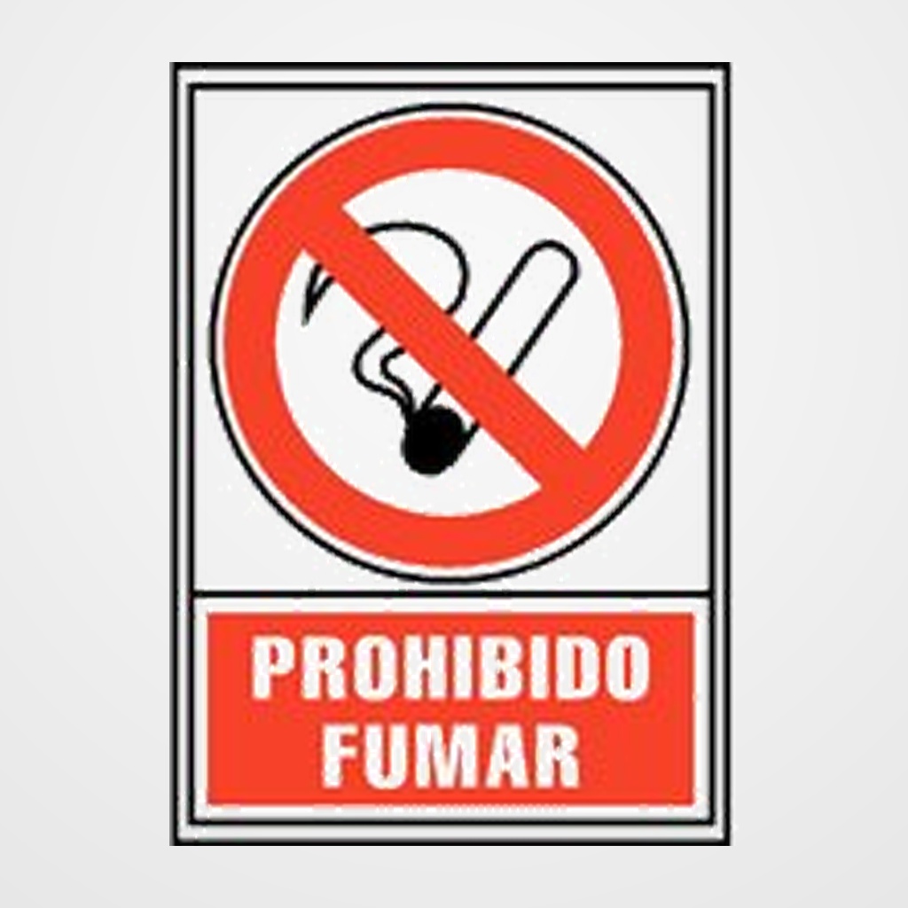 SEÑAL INFORMATIVA  PROHIBIDO FUMAR  ROJO