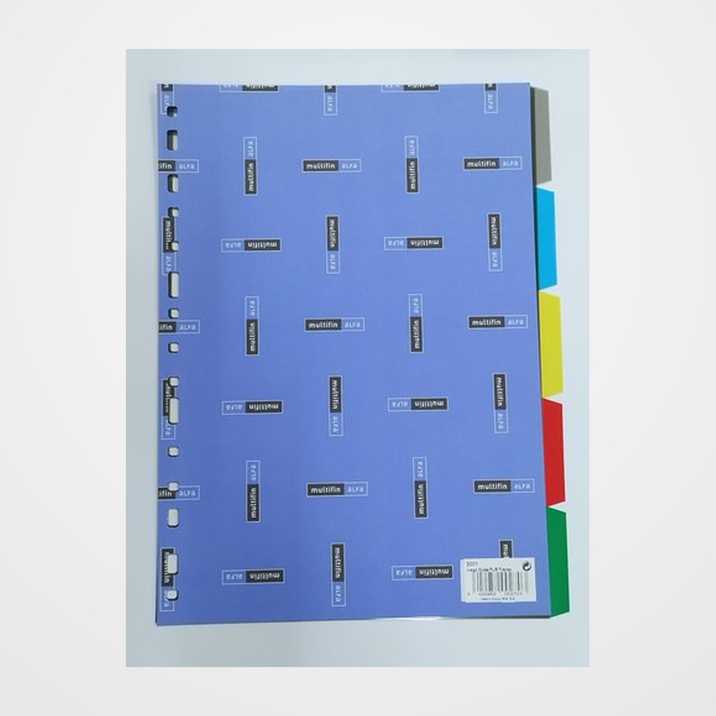 SEPARADORES MULTIFIN PVC TRANSP. ALFA 3001 A4 5 pestañas 15 taladros