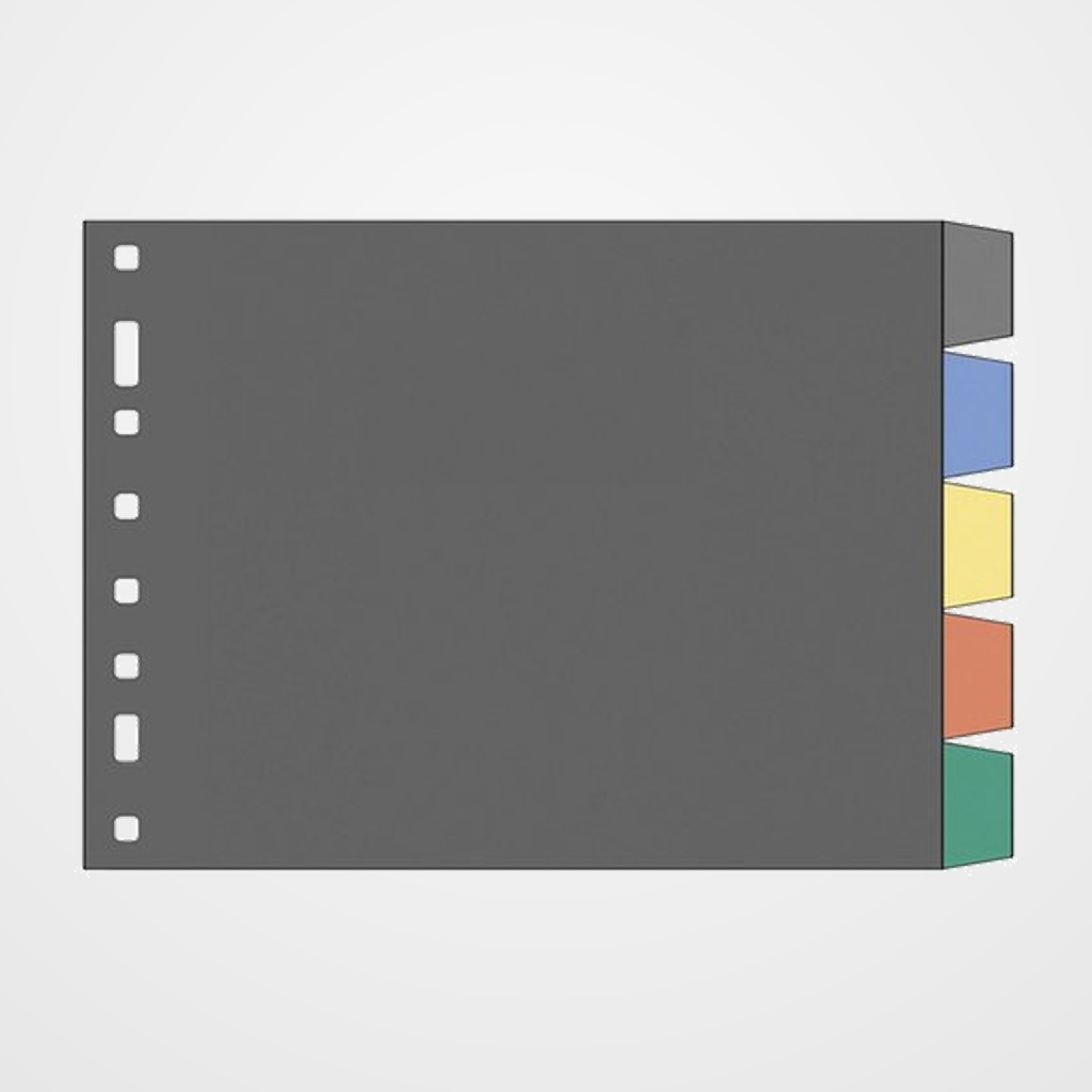 SEPARADORES MULTIFIN PVC TRANSP. ALFA 3003 4º APDO. 5 pestañas 8 taladros