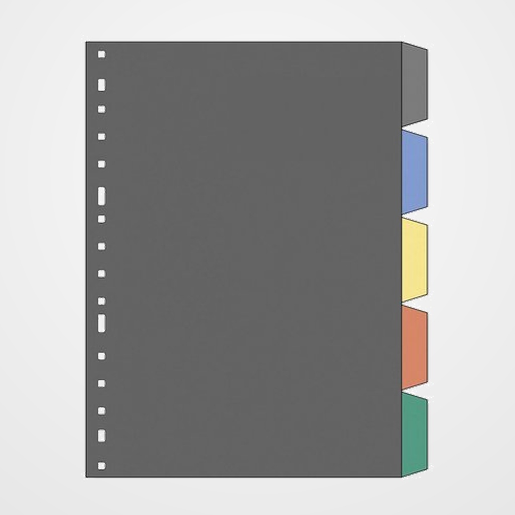 SEPARADORES MULTIFIN PVC TRANSP. ALFA 3005 Fº 5 pestañas 16 taladros