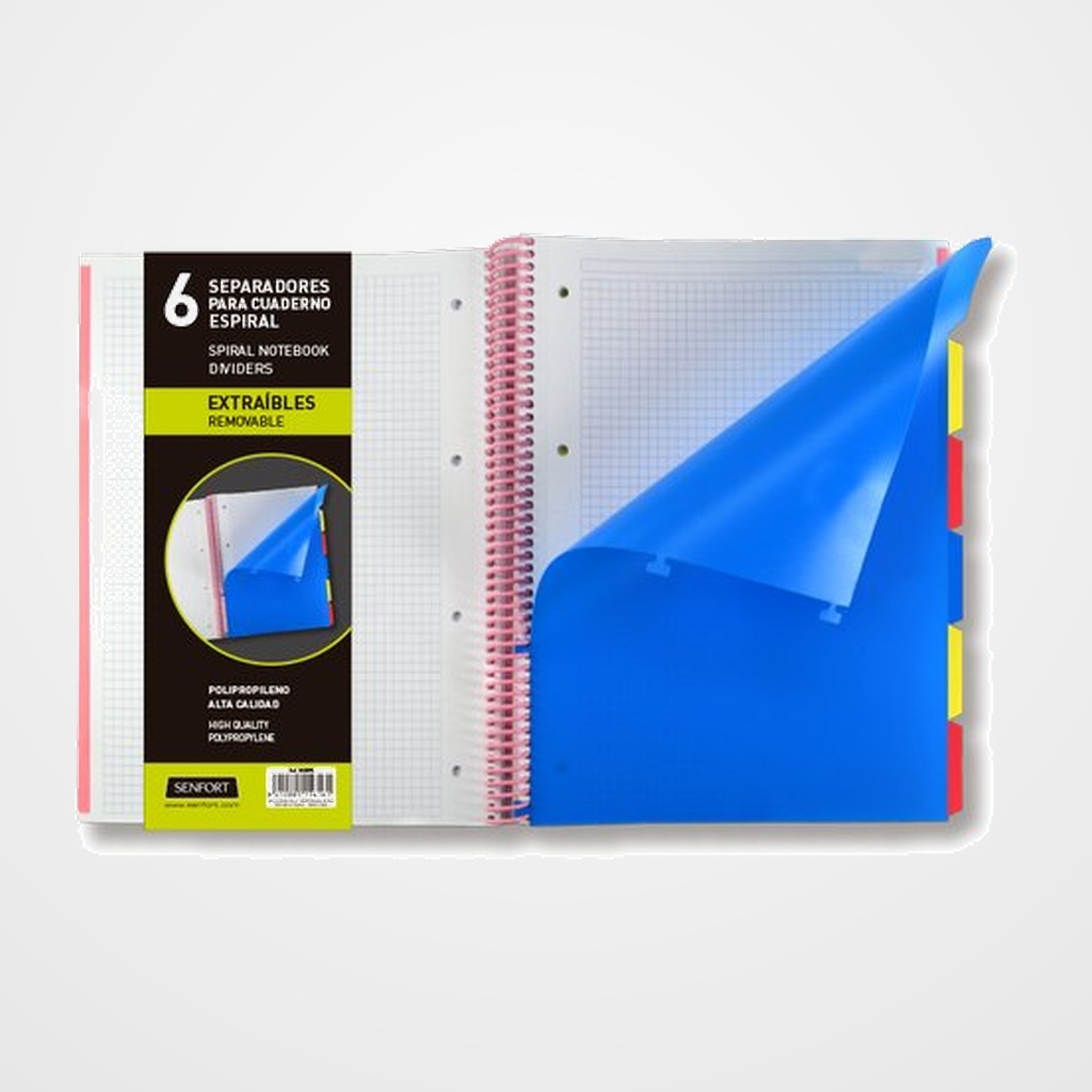 SEPARADORES SENFORT PP  EXTRAIBLES A4 6 Pestañas