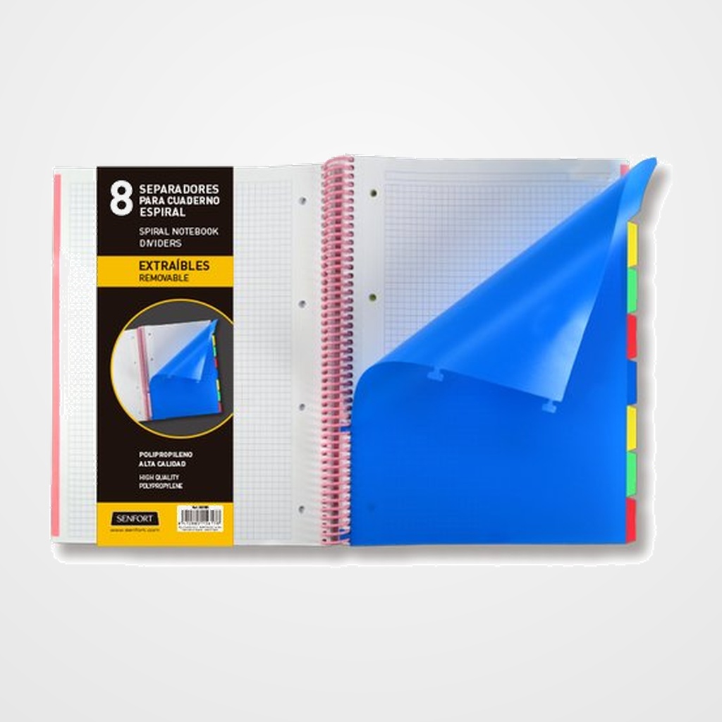 SEPARADORES SENFORT PP  EXTRAIBLES A4 8 Pestañas