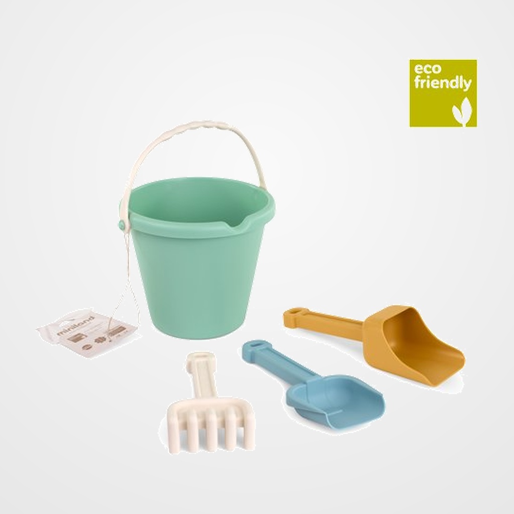 SET ARENA MINILAND ECO JUNIOR COOL (1 cubo, 1 pala, 1 rastrillo y 1 pala especial)  (+18 meses)