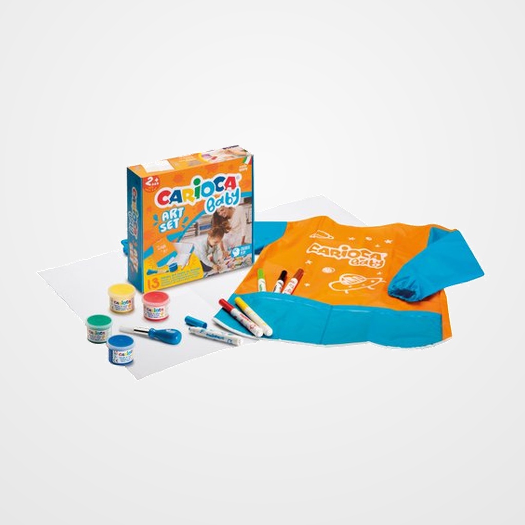 [18901471] SET CARIOCA BABY CREATOR 12 pcs  1x DELANTAL IMPERMEABLE  1x CEPILLO BABY 2+  4x PINTURA DEDOS BABY 2+  6x MARCADORES BABY 2+