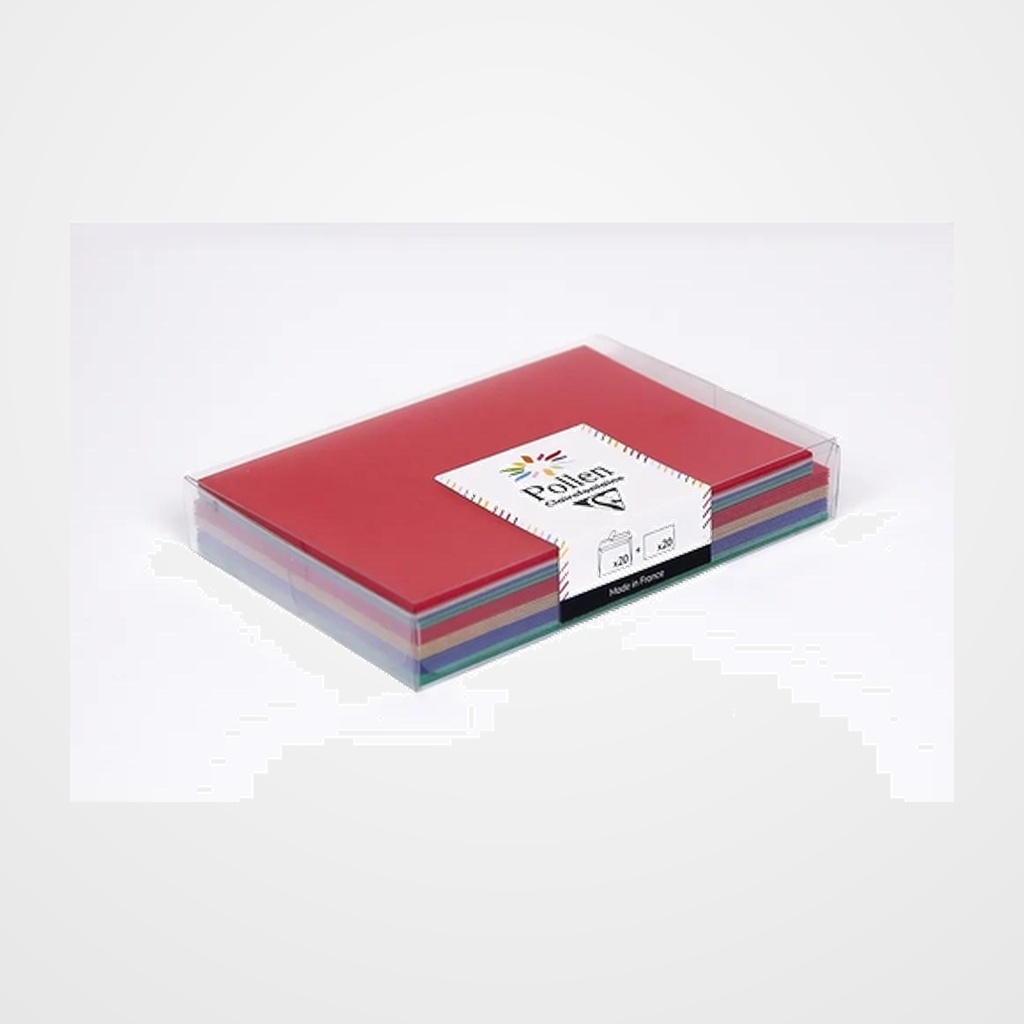 SET CARTAS CLAIREFONTAINE POLLEN 20 SOBRES 114x162 + 20 TARJETAS 110x155 TRADICIONAL