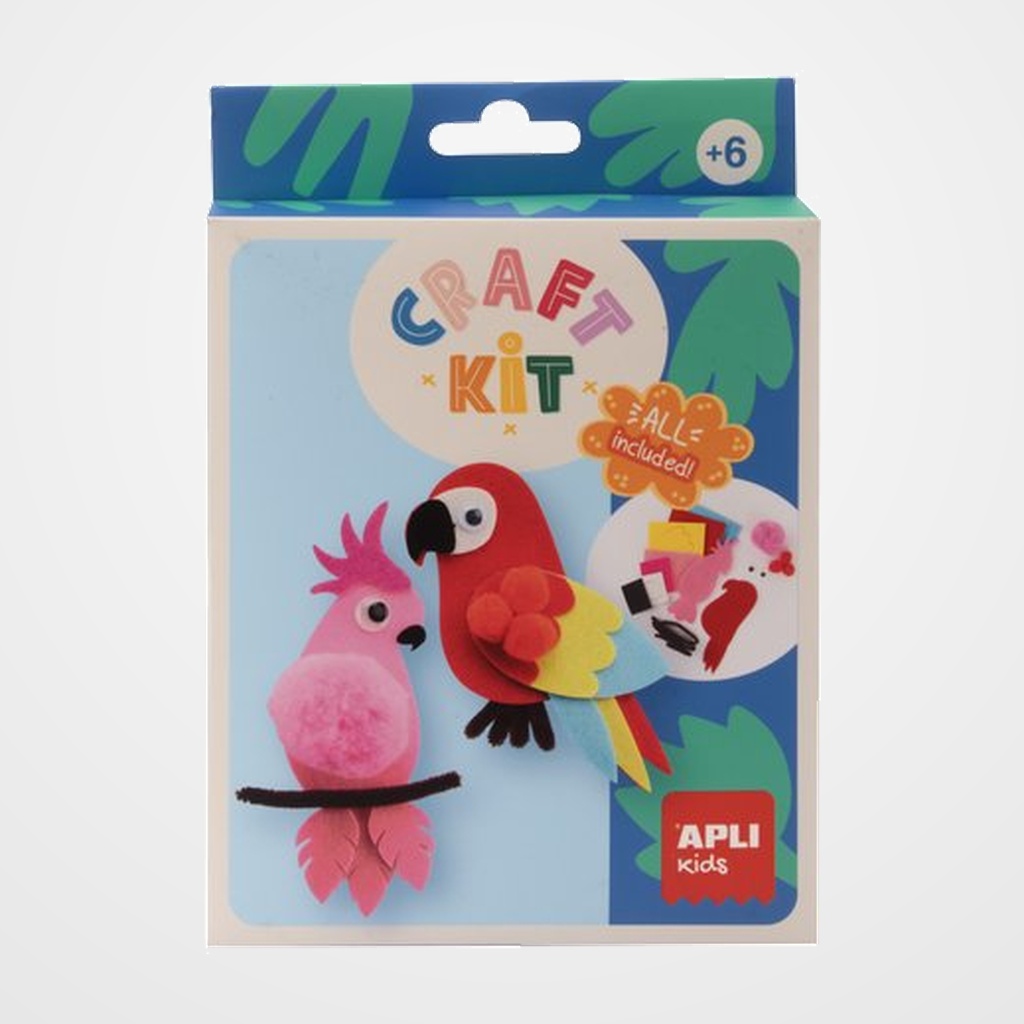 SET DE MANUALIDADES APLI KIDS CRAFT KIT PAJAROS DE FIELTRO (19883) (+6 años)