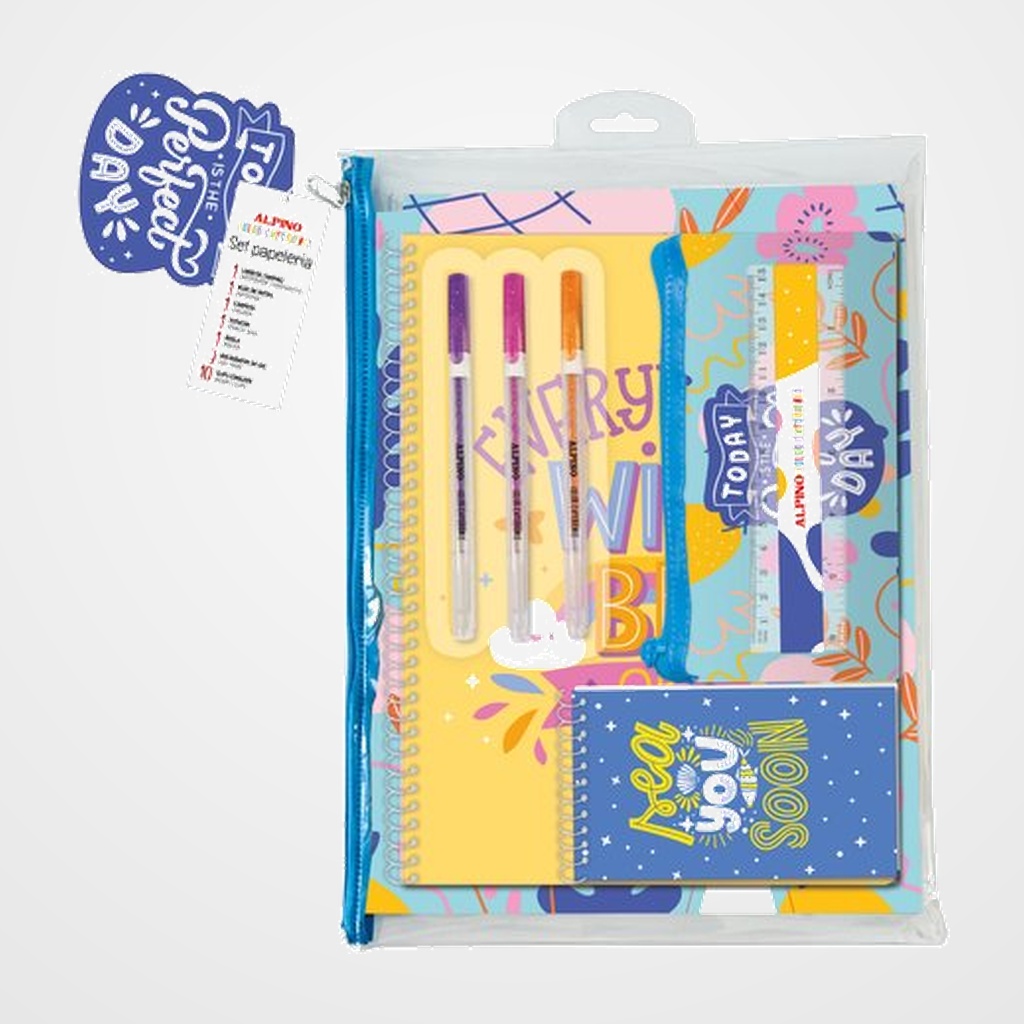 SET de PAPELERIA ALPINO  PERFECT DAY  18 PZAS.