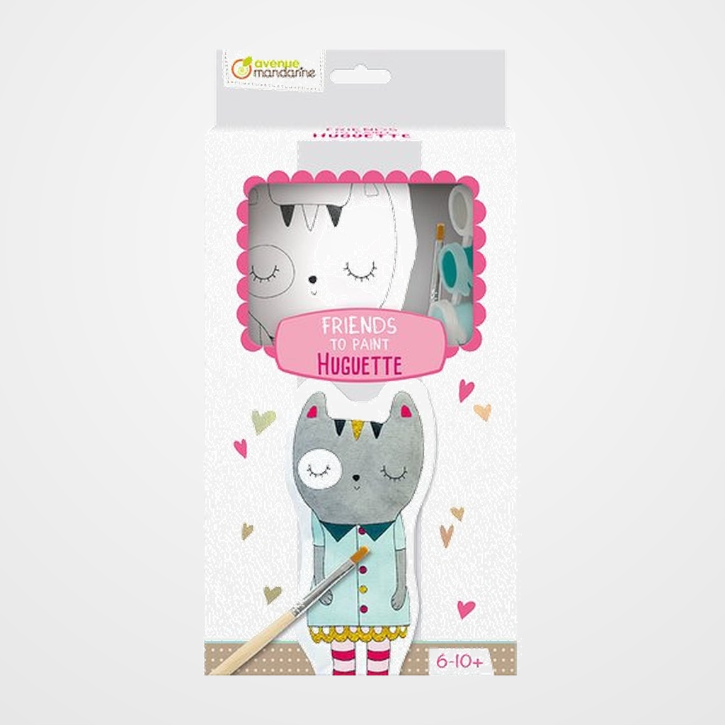 SET de PINTURA AVENUE MANDARINE ANIMAL DE TELA PARA COLOREAR GATO (6-10 años)