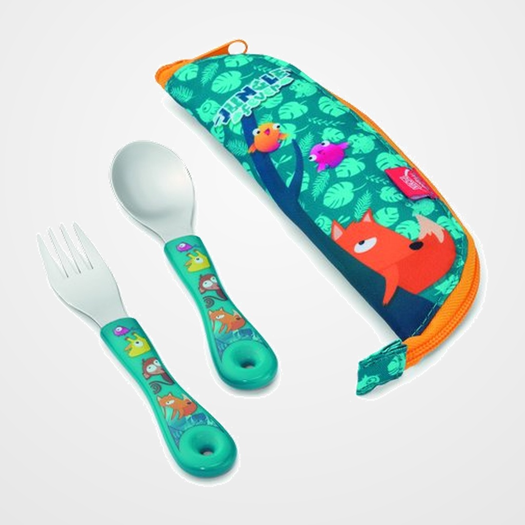 SET de 2 CUBIERTOS MAPED PICNIK JUNGLE FEVER CON ESTUCHE