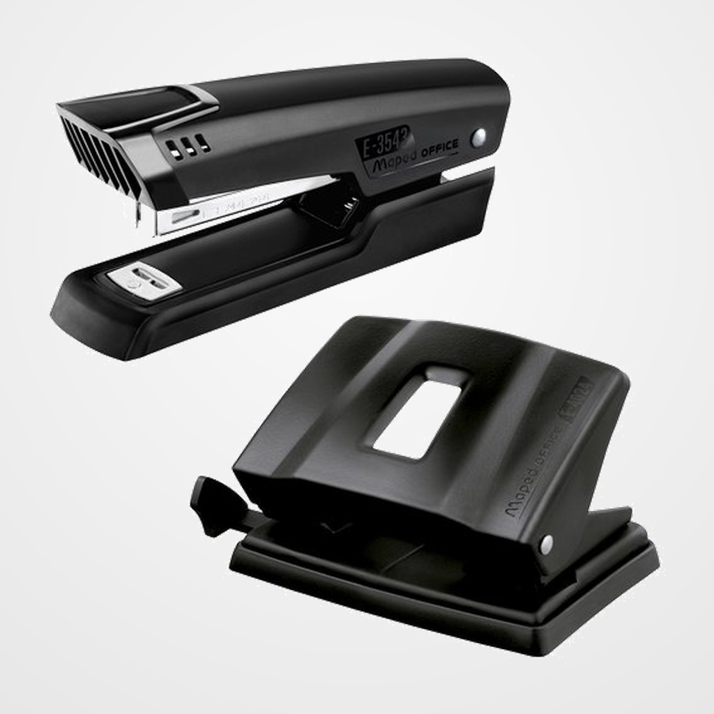 SET GRAPADO MAPED ESSENTIALS METAL GRAPADORA + TALADRO 354311 - GRAPADORA ESSENTIALS METAL HALF STRIP E-3543 (20-25h) 402411 - TALADRO 2 PUNZONES ESSENTIALS METAL E-4024 (20/25)