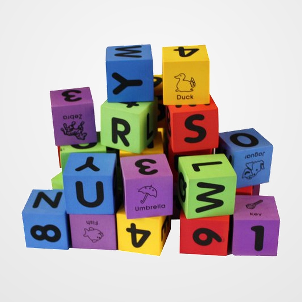 SET 30 CUBOS FOAM (ALFABETO Y NUMEROS)