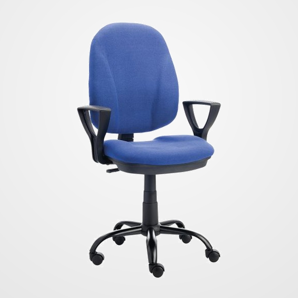 SILLA ARCHIVO 2000 OURIZO CON BRAZOS Y TAPICERIA AZUL