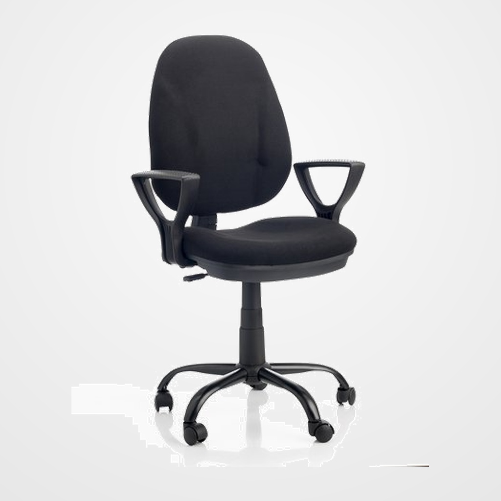 SILLA ARCHIVO 2000 OURIZO CON BRAZOS Y TAPICERIA NEGRO