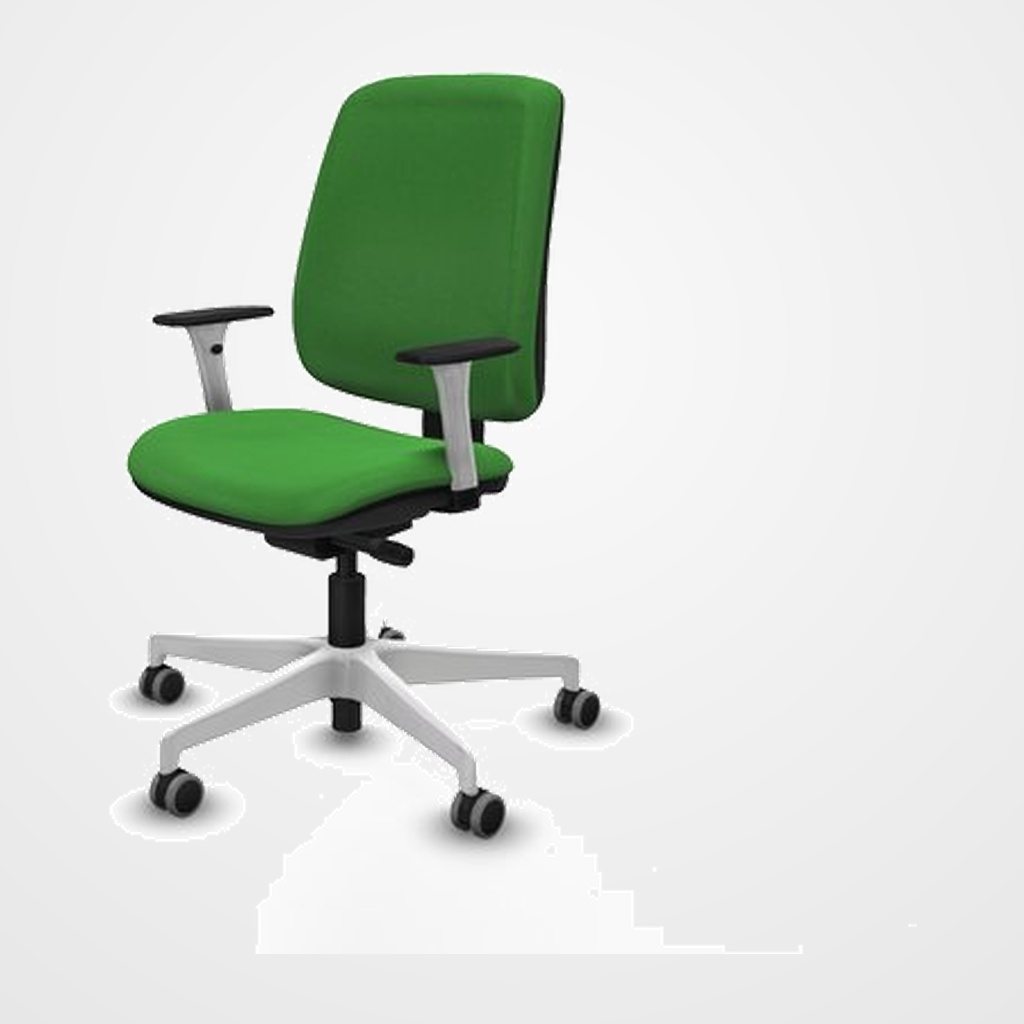 SILLA PIQUERAS Y CRESPO ALARES BRAZOS TRASLACK BASE BLANCA ASIENTO TAPIZADO BALI VERDE