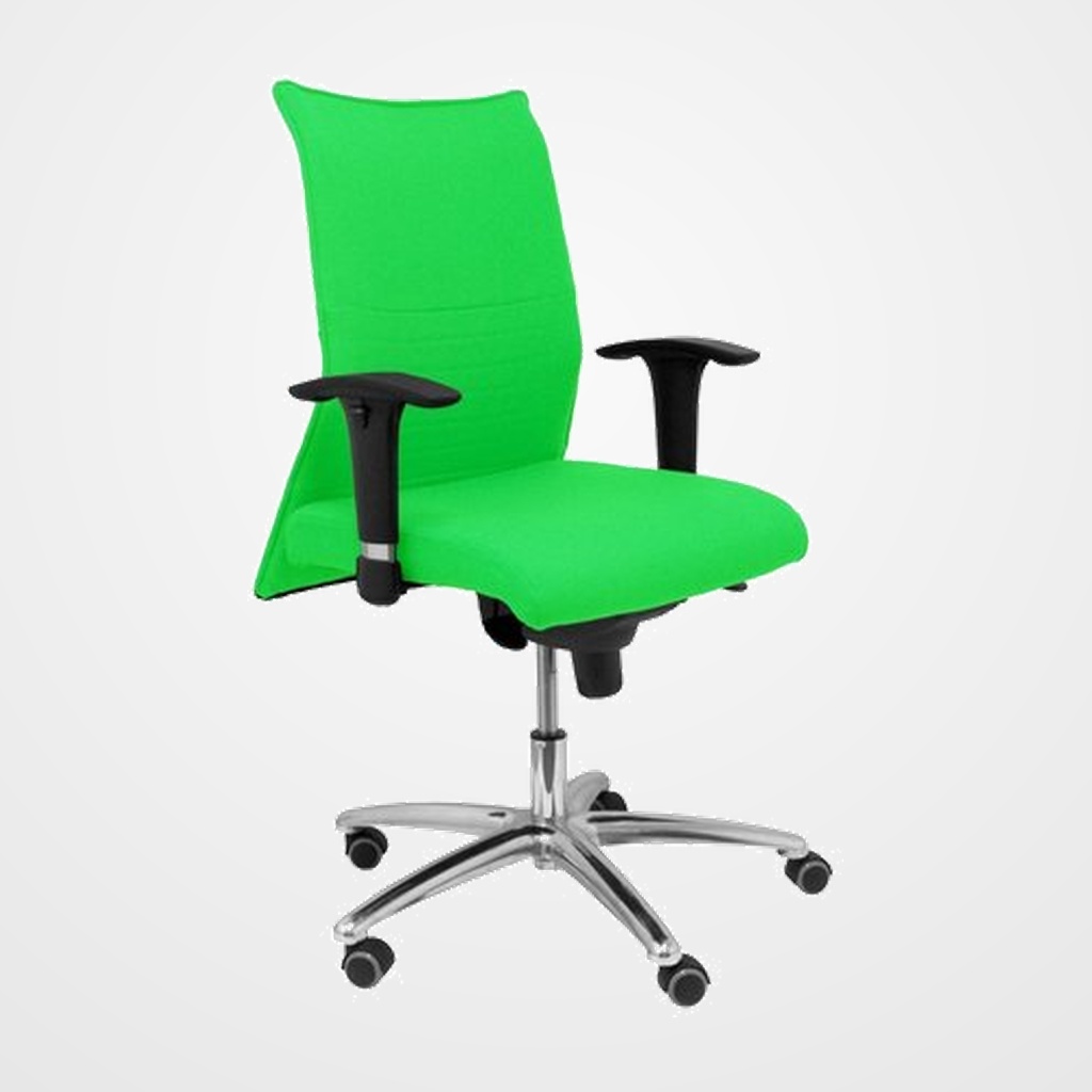 SILLA PIQUERAS Y CRESPO ALBACETE CONFIDENTE BRAZOS CROMADOS REGULABLES MECANISMO SINCRO ASIENTO Y RESPALDO TAPIZADO BALI PISTACHO