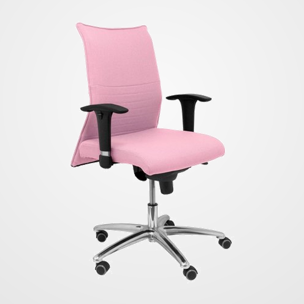 SILLA PIQUERAS Y CRESPO ALBACETE CONFIDENTE BRAZOS CROMADOS REGULABLES MECANISMO SINCRO ASIENTO Y RESPALDO TAPIZADO BALI ROSA PALIDO
