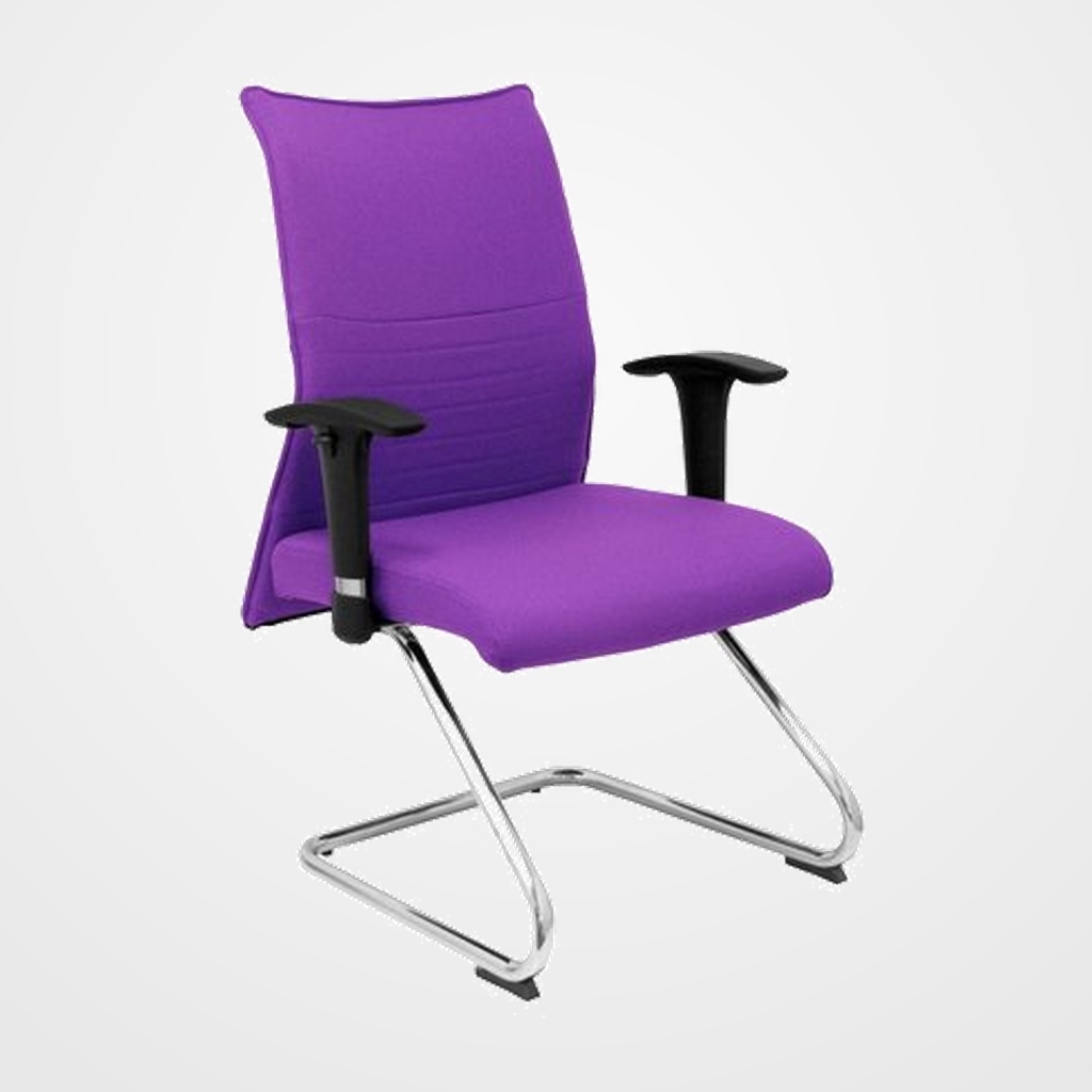 SILLA PIQUERAS Y CRESPO ALBACETE CONFIDENTE ESTRUCTURA PATIN ACABADO CROMADO BRAZO REGULABLE TAPICERIA BALI LILA