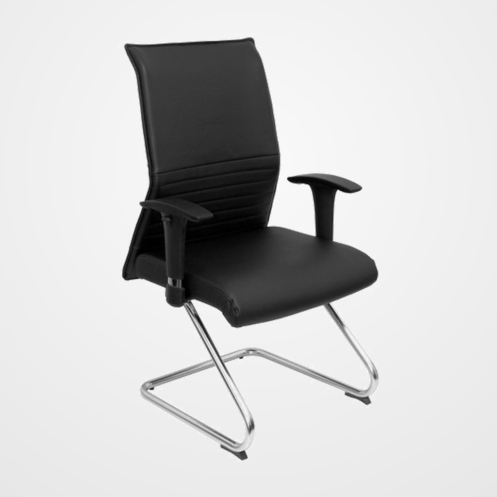 [24401630] SILLA PIQUERAS Y CRESPO ALBACETE CONFIDENTE ESTRUCTURA PATIN ACABADO CROMADO BRAZO REGULABLE TAPICERIA SIMILPIEL NEGRO