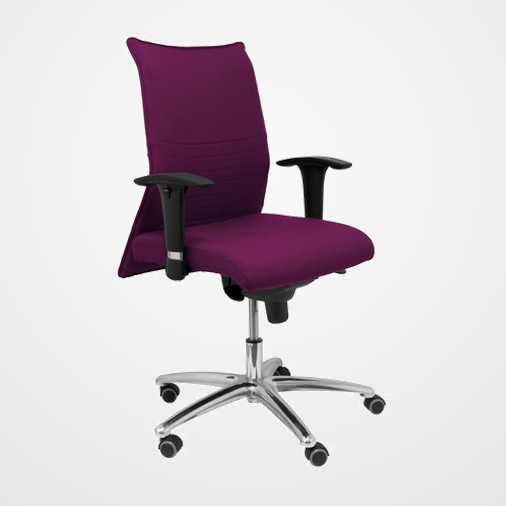 [24404220] SILLA PIQUERAS Y CRESPO ALBACETE XL CONFIDENTE HASTA 160 kg BRAZOS CROMADOS REGULABLES MECANISMO SINCRO ASIENTO Y RESPALDO REFORZADOS CON ESPUMA VISCOELASTICA TAPIZADO BALI MORADO