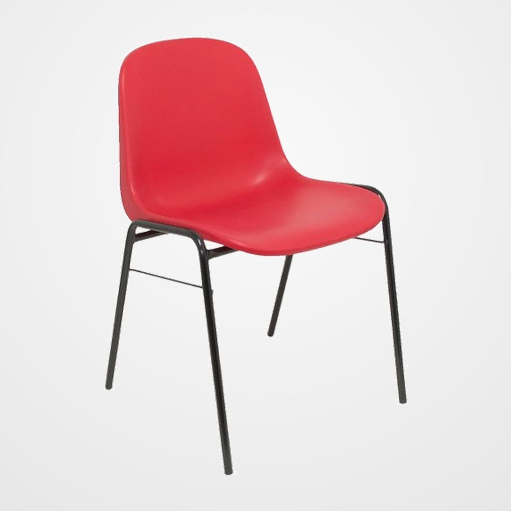 SILLA PIQUERAS Y CRESPO ALBOREA CONFIDENTE APILABLE ASIENTO MONOBLOQUE EN PVC ROJO