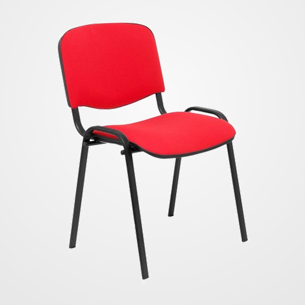 SILLA PIQUERAS Y CRESPO ALCARAZ CONFIDENTE ERGONOMICA APILABLE ESTRUCTURA NEGRA ASIENTO Y RESPALDO TAPIZADO ARAN ROJO PACK de 2