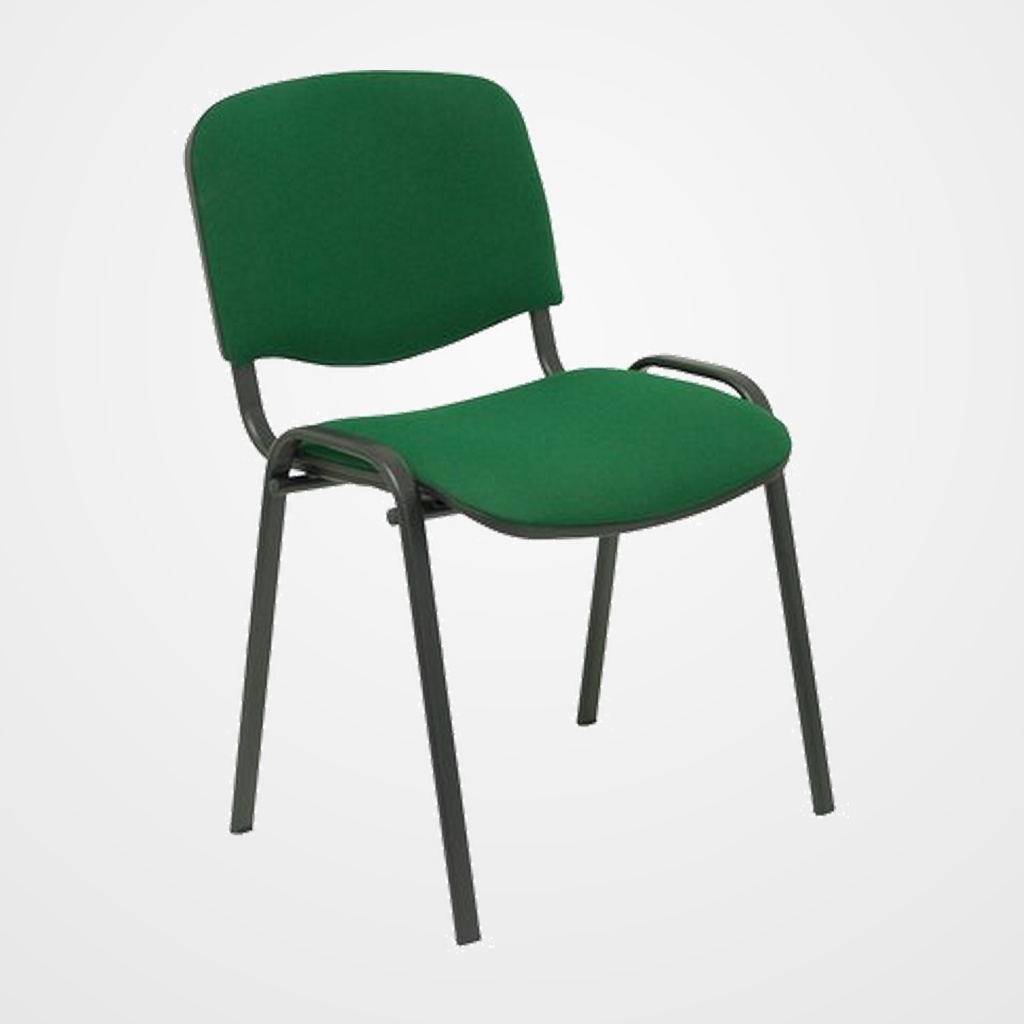 SILLA PIQUERAS Y CRESPO ALCARAZ CONFIDENTE ERGONOMICA APILABLE ESTRUCTURA NEGRA ASIENTO Y RESPALDO TAPIZADOS ARAN VERDE OSCURO PACK de 4