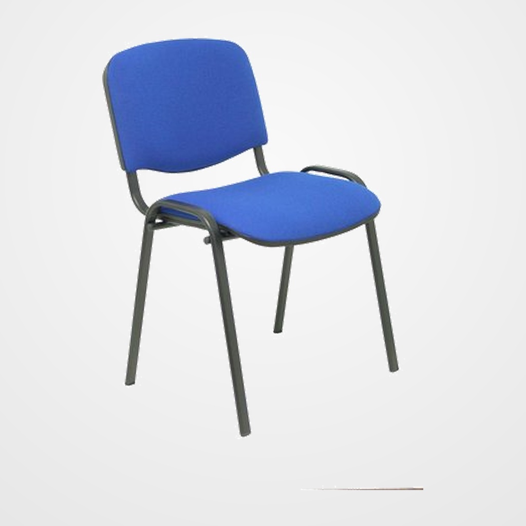 [24404955] SILLA PIQUERAS Y CRESPO ALCARAZ CONFIDENTE ERGONOMICA APILABLE ESTRUCTURA NEGRA ASIENTO Y RESPALDO TAPIZADOS BALI AZUL PACK de 4