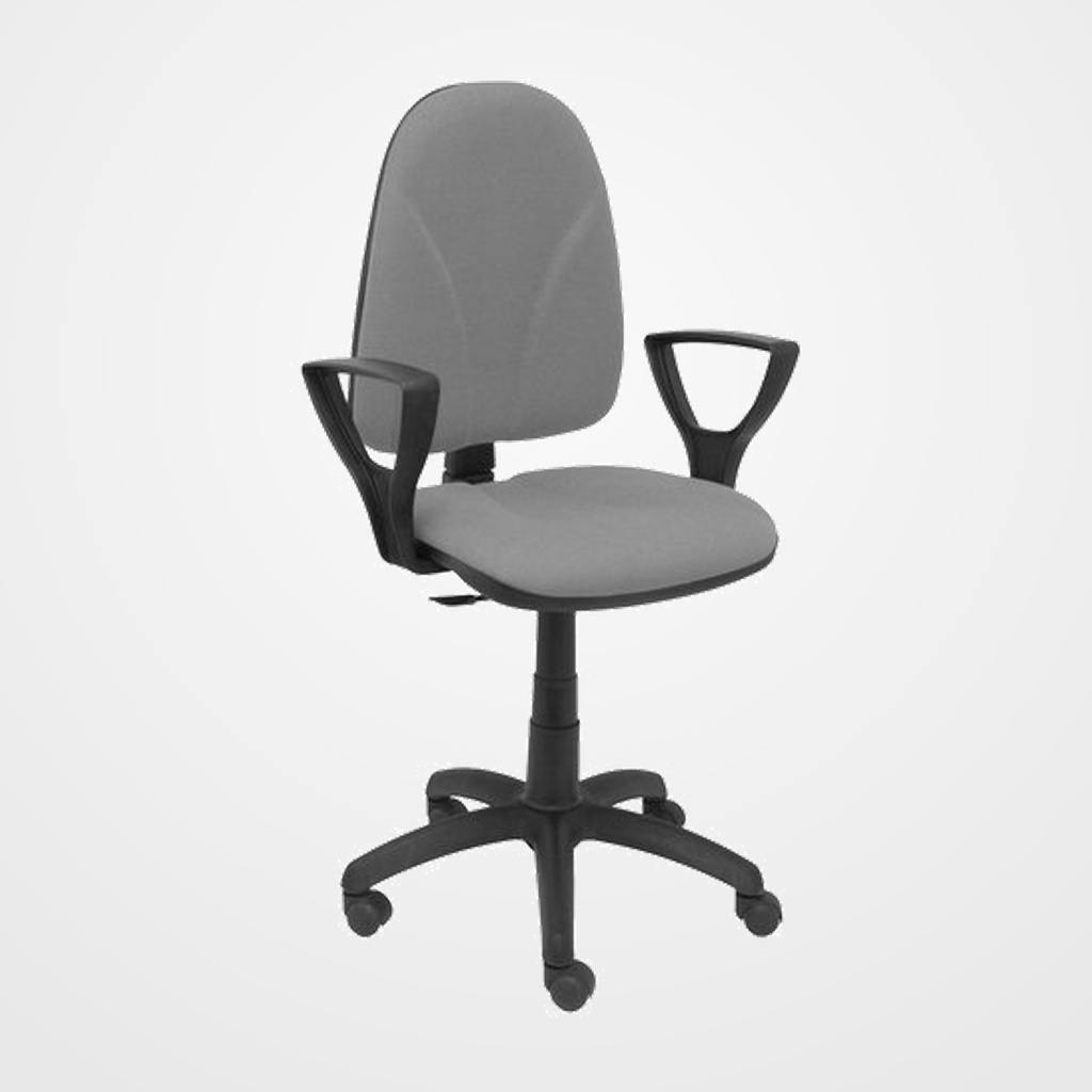 SILLA PIQUERAS Y CRESPO ALGARRA CP BRAZOS FIJOS MECANISMO CONTACTO PERMANENTE CON REGULACION DE PROFUNDIDAD RUEDAS NYLON TAPIZADO BALI GRIS CLARO