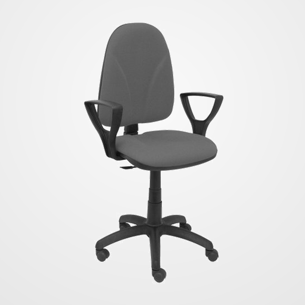 SILLA PIQUERAS Y CRESPO ALGARRA CP BRAZOS FIJOS MECANISMO CONTACTO PERMANENTE CON REGULACION DE PROFUNDIDAD RUEDAS NYLON TAPIZADO BALI GRIS OSCURO