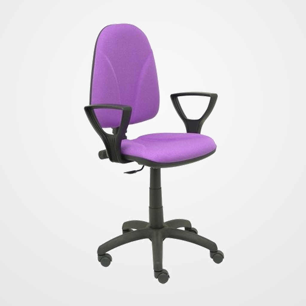 SILLA PIQUERAS Y CRESPO ALGARRA CP BRAZOS FIJOS MECANISMO CONTACTO PERMANENTE CON REGULACION DE PROFUNDIDAD RUEDAS NYLON TAPIZADO BALI LILA
