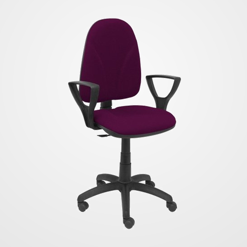 SILLA PIQUERAS Y CRESPO ALGARRA CP BRAZOS FIJOS MECANISMO CONTACTO PERMANENTE CON REGULACION DE PROFUNDIDAD RUEDAS NYLON TAPIZADO BALI MORADO