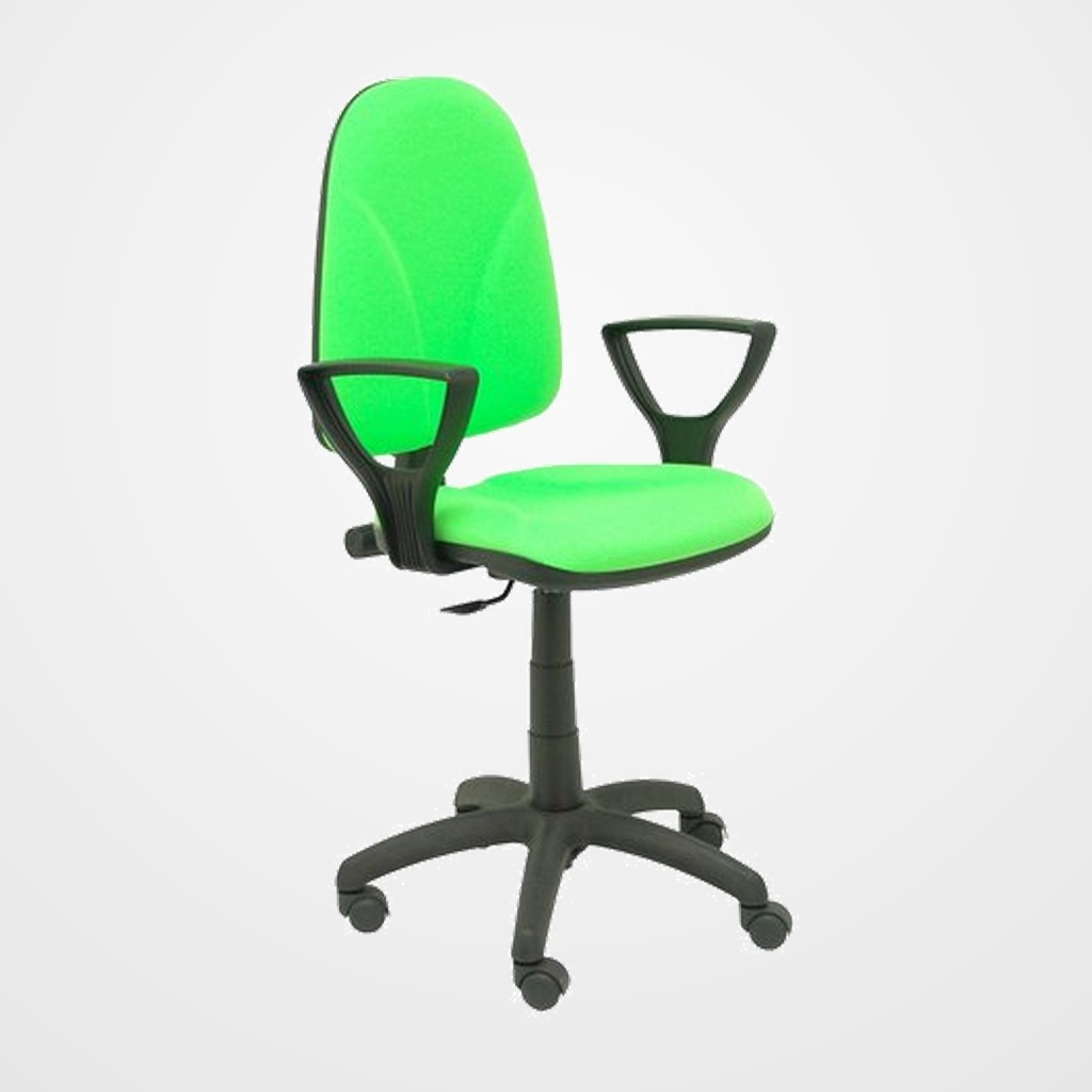 SILLA PIQUERAS Y CRESPO ALGARRA CP BRAZOS FIJOS MECANISMO CONTACTO PERMANENTE CON REGULACION DE PROFUNDIDAD RUEDAS NYLON TAPIZADO BALI PISTACHO