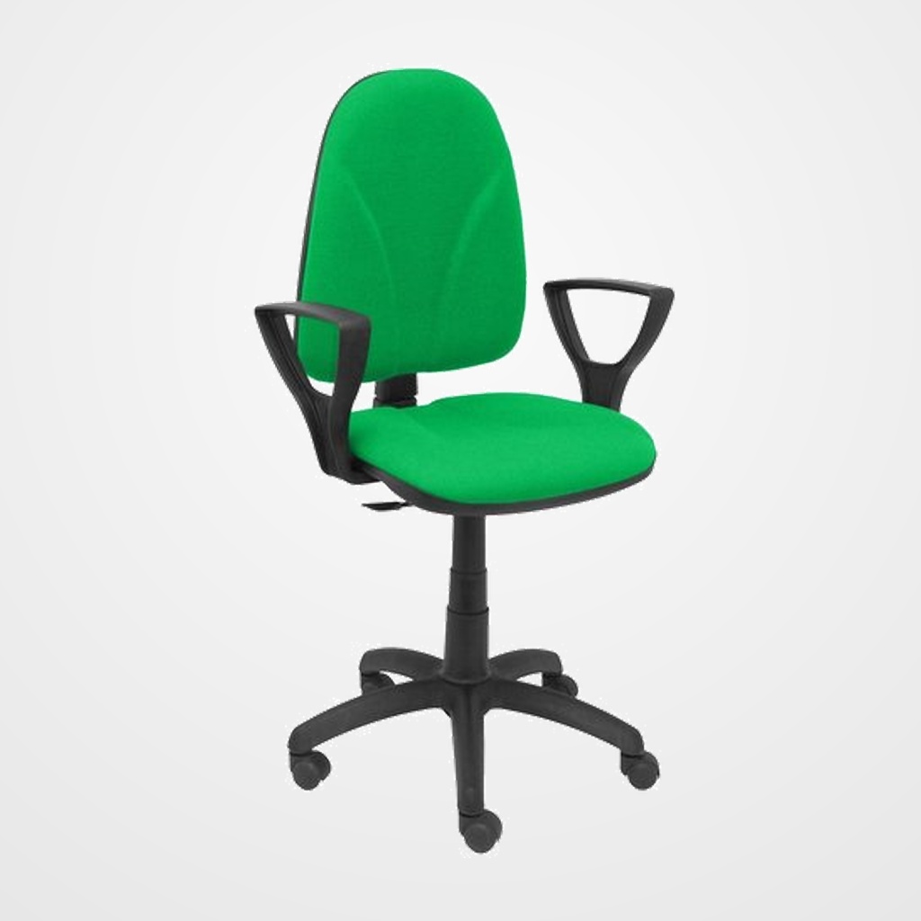 SILLA PIQUERAS Y CRESPO ALGARRA CP BRAZOS FIJOS MECANISMO CONTACTO PERMANENTE CON REGULACION DE PROFUNDIDAD RUEDAS NYLON TAPIZADO BALI VERDE