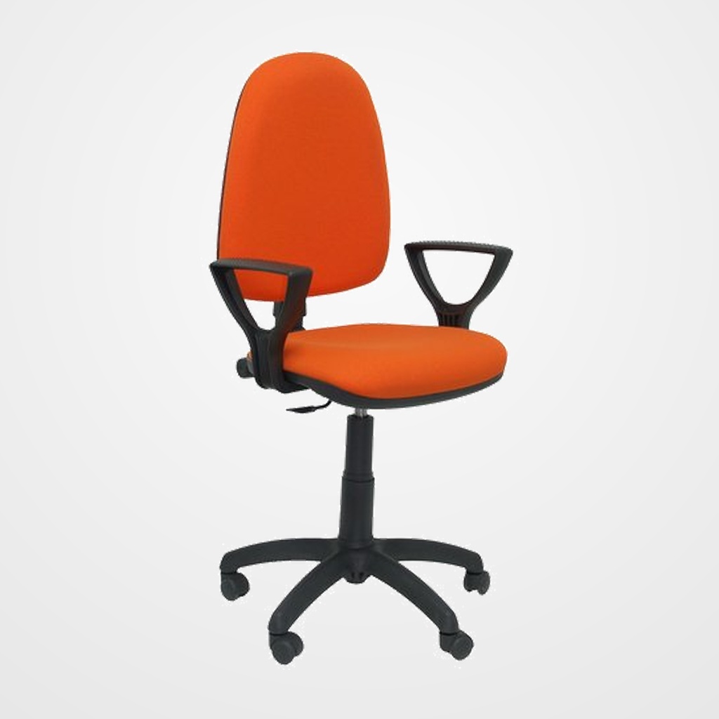 SILLA PIQUERAS Y CRESPO AYNA BRAZOS FIJOS MECANISMO CONTACTO PERMANENTE CON REGULACION DE PROFUNDIDAD ASIENTO Y RESPALDO  TAPIZADO BALI NARANJA OSCURO