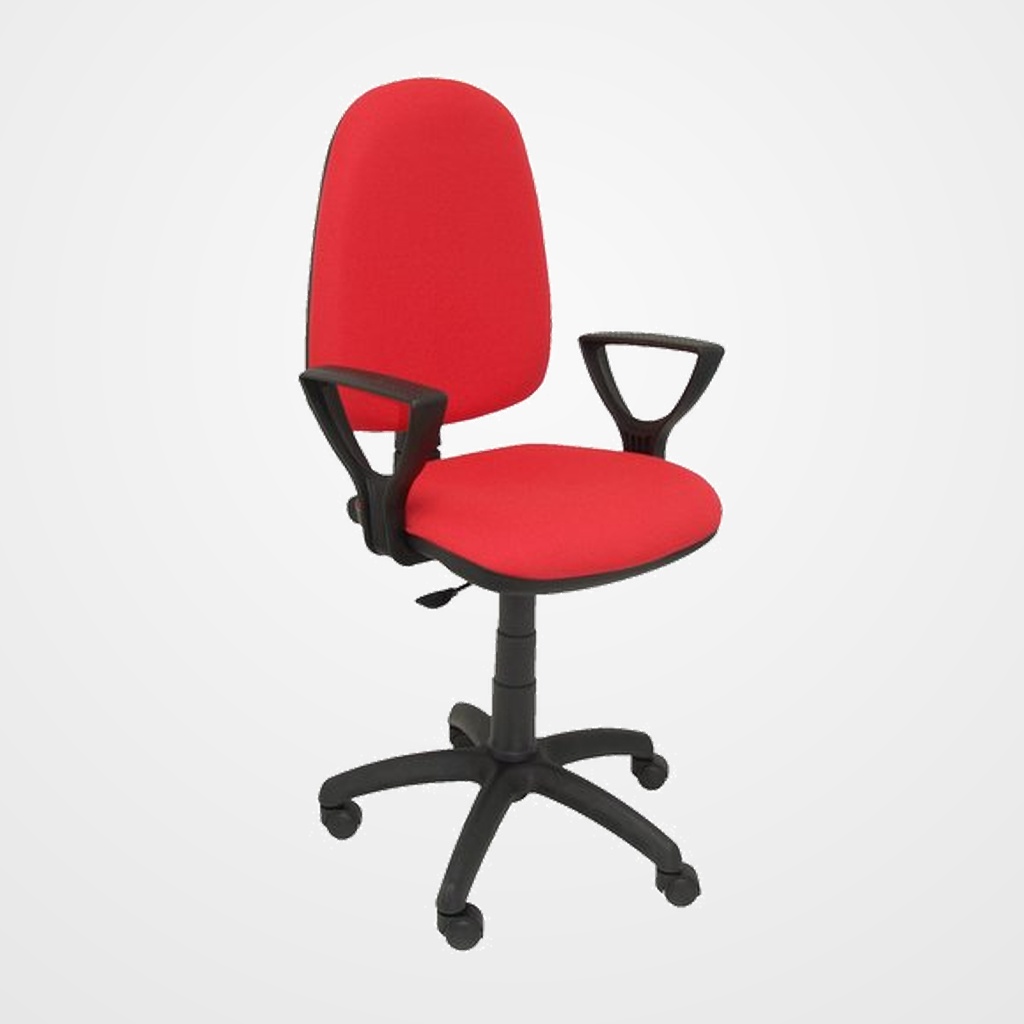 SILLA PIQUERAS Y CRESPO AYNA BRAZOS FIJOS MECANISMO CONTACTO PERMANENTE CON REGULACION DE PROFUNDIDAD ASIENTO Y RESPALDO  TAPIZADO BALI ROJO