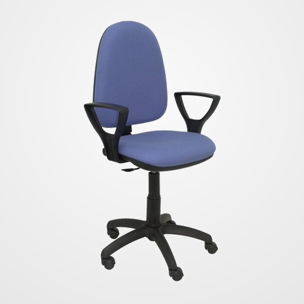 SILLA PIQUERAS Y CRESPO AYNA BRAZOS FIJOS MECANISMO CONTACTO PERMANENTE CON REGULACION DE PROFUNDIDAD ASIENTO Y RESPALDO TAPIZADO BALI AZUL CLARO