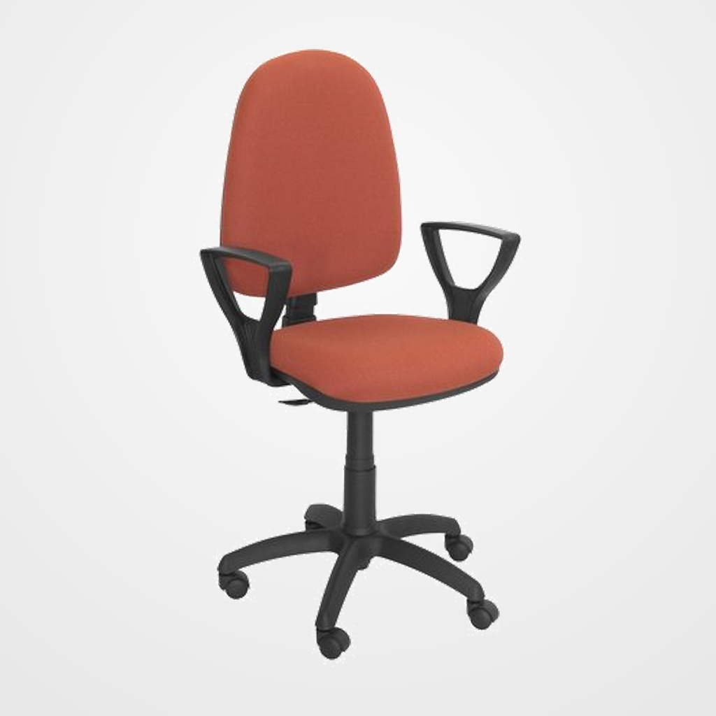 SILLA PIQUERAS Y CRESPO AYNA BRAZOS FIJOS MECANISMO CONTACTO PERMANENTE CON REGULACION DE PROFUNDIDAD ASIENTO Y RESPALDO TAPIZADO BALI MARRON CLARO