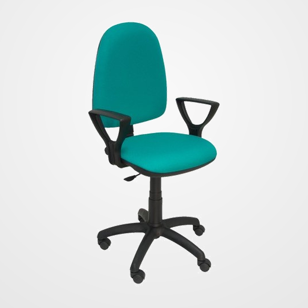 SILLA PIQUERAS Y CRESPO AYNA BRAZOS FIJOS MECANISMO CONTACTO PERMANENTE CON REGULACION DE PROFUNDIDAD ASIENTO Y RESPALDO TAPIZADO BALI VERDE TURQUESA