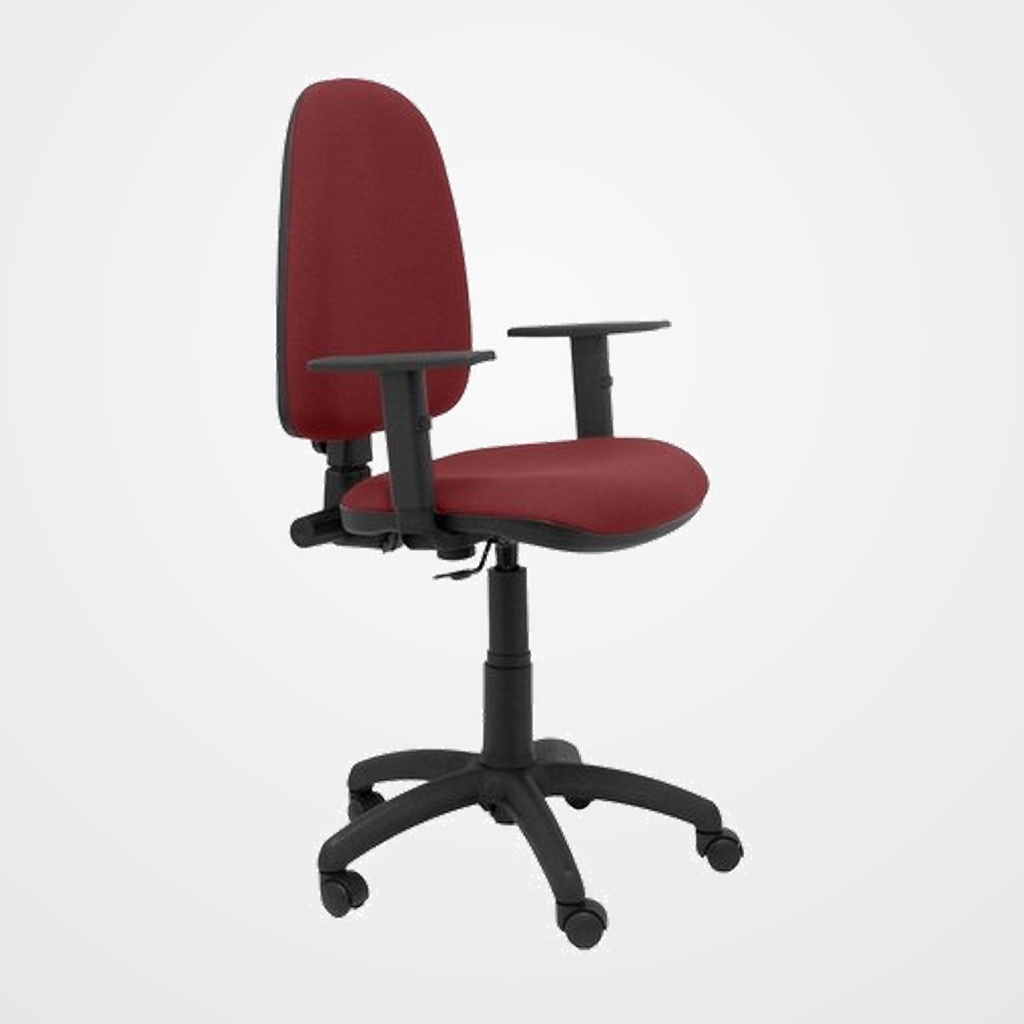 SILLA PIQUERAS Y CRESPO AYNA BRAZOS REGULABLES MECANISMO CONTACTO PERMANENTE CON REGULACION DE PROFUNDIDAD ASIENTO Y RESPALDO TAPIZADO BALI GRANATE