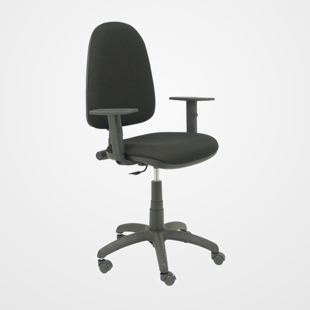 SILLA PIQUERAS Y CRESPO AYNA BRAZOS REGULABLES MECANISMO CONTACTO PERMANENTE CON REGULACION DE PROFUNDIDAD ASIENTO Y RESPALDO TAPIZADO BALI NEGRO