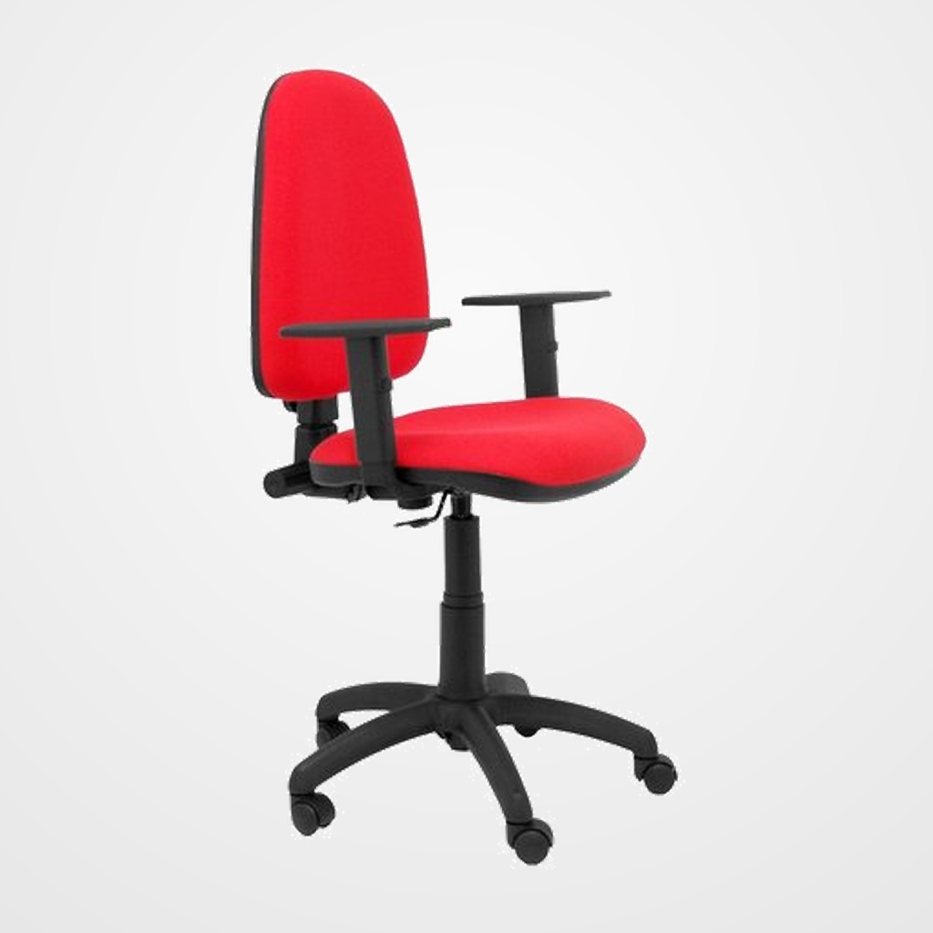 SILLA PIQUERAS Y CRESPO AYNA BRAZOS REGULABLES MECANISMO CONTACTO PERMANENTE CON REGULACION DE PROFUNDIDAD ASIENTO Y RESPALDO TAPIZADO BALI ROJO